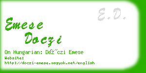 emese doczi business card